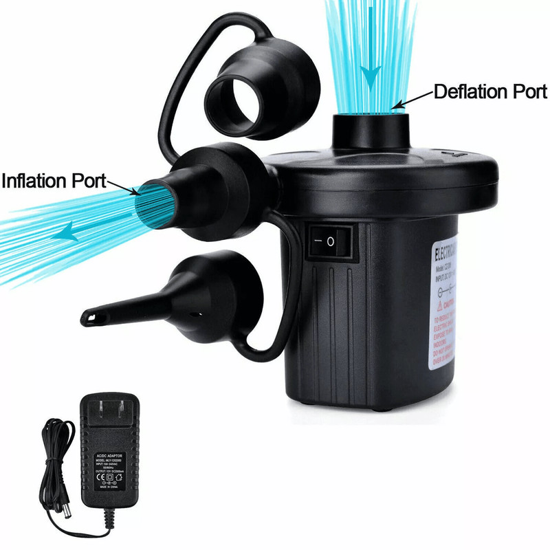 Portable Air Pump For Inflatables Electric Air Mattress Pump With Nozzles For Bed Pool Floats Boats 8