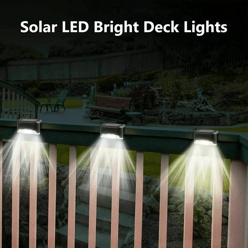 Solar LED Deck Lights For Outdoor Garden Patio Railing Decks  Path Lighting Weatherproof  EnergyEff 1