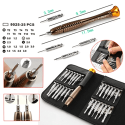 25 in 1 screwdriver set torx tools for macbook iphone laptop tablet pc repair kit with magnetized bit, pu leather case
