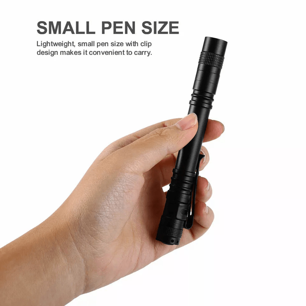 5PCS LED Flashlight Clip Mini Light Penlight Portable Pen Torch Lamp 500 Lumen Waterproof PocketSiz 4