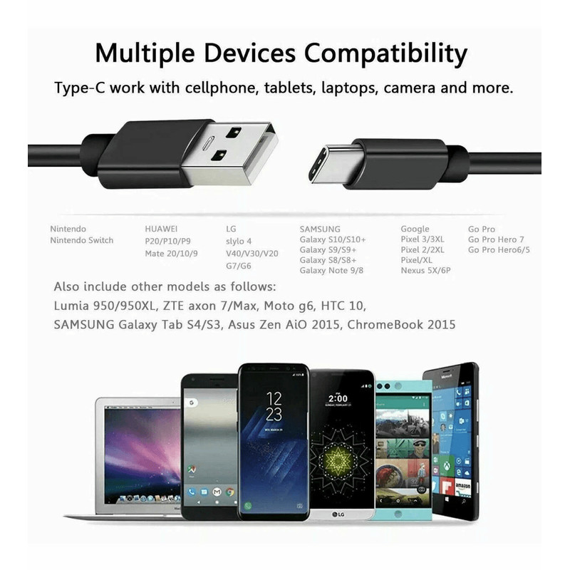 4 Pack OEM Samsung USB C Cable Type C Fast Charger 6FT Charging Sync Cord 5