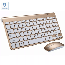 mini wireless keyboard and mouse set 2.4g slim combo for mac apple pc laptop waterproof silent typing usb receiver