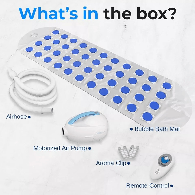 Thermal Spa Bubble Bath Massager Portable NonSlip Waterproof Mat With Motorized Air Pump Remote Co 6