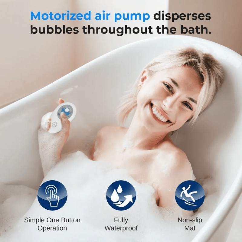 Thermal Spa Bubble Bath Massager Portable NonSlip Waterproof Mat With Motorized Air Pump Remote Co 2