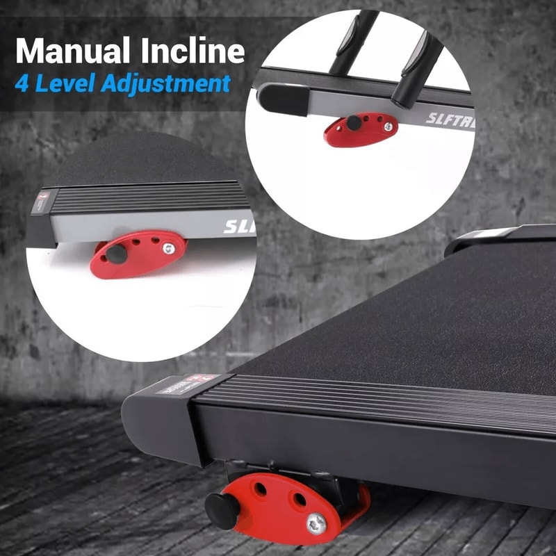 SereneLife Folding Treadmill Motorized Running Machine With Bluetooth 3 LCD Display Adjustable Incl 3