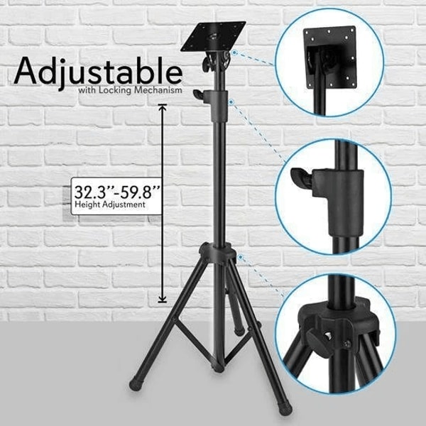 Pyle Tripod TV Stand Portable Height Adjustable Mount Foldable Display Stand For Office Home Event 5