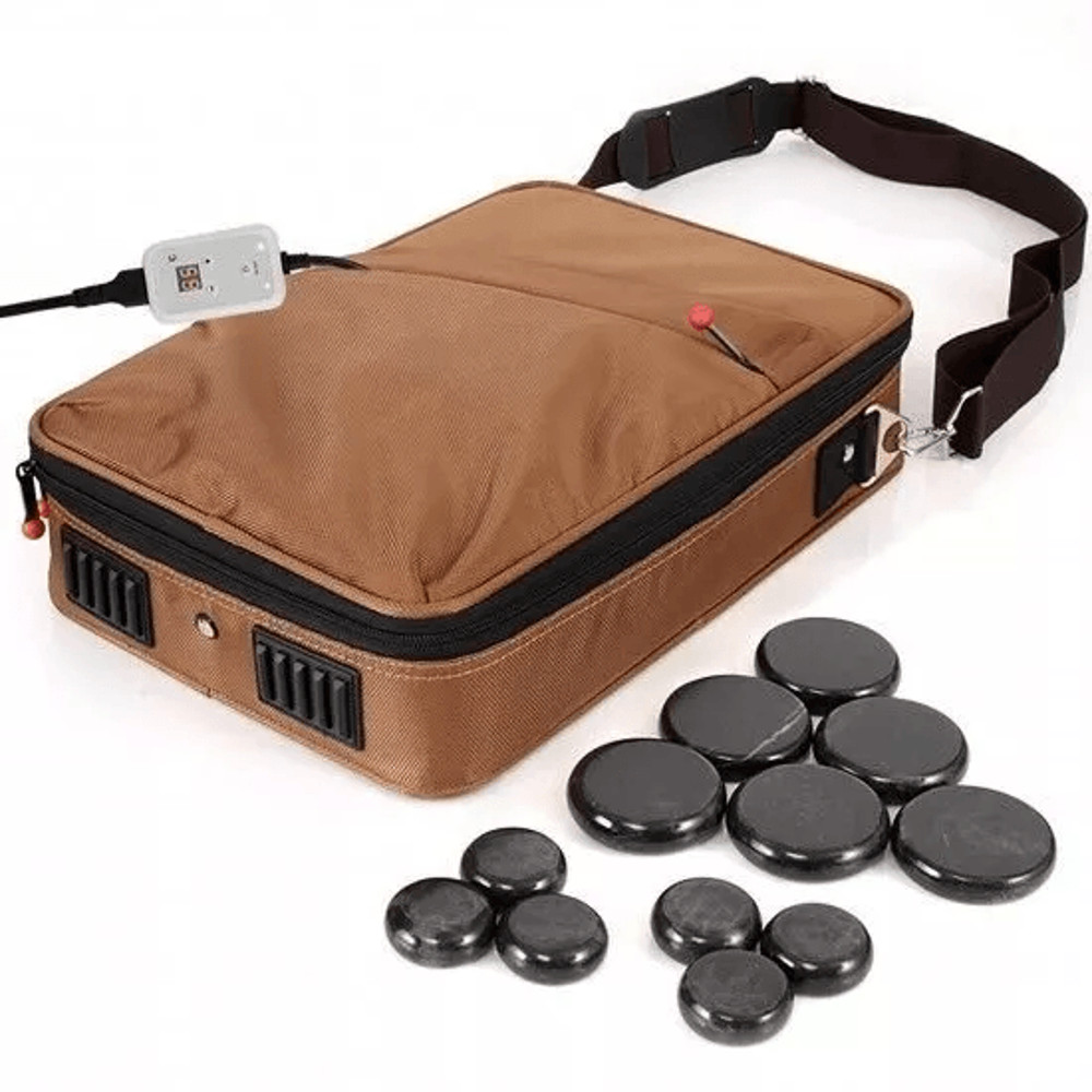 Portable Massage Stone Warmer Set Electric Hot Stones Massager Heater Kit With Digital Temp Control 6