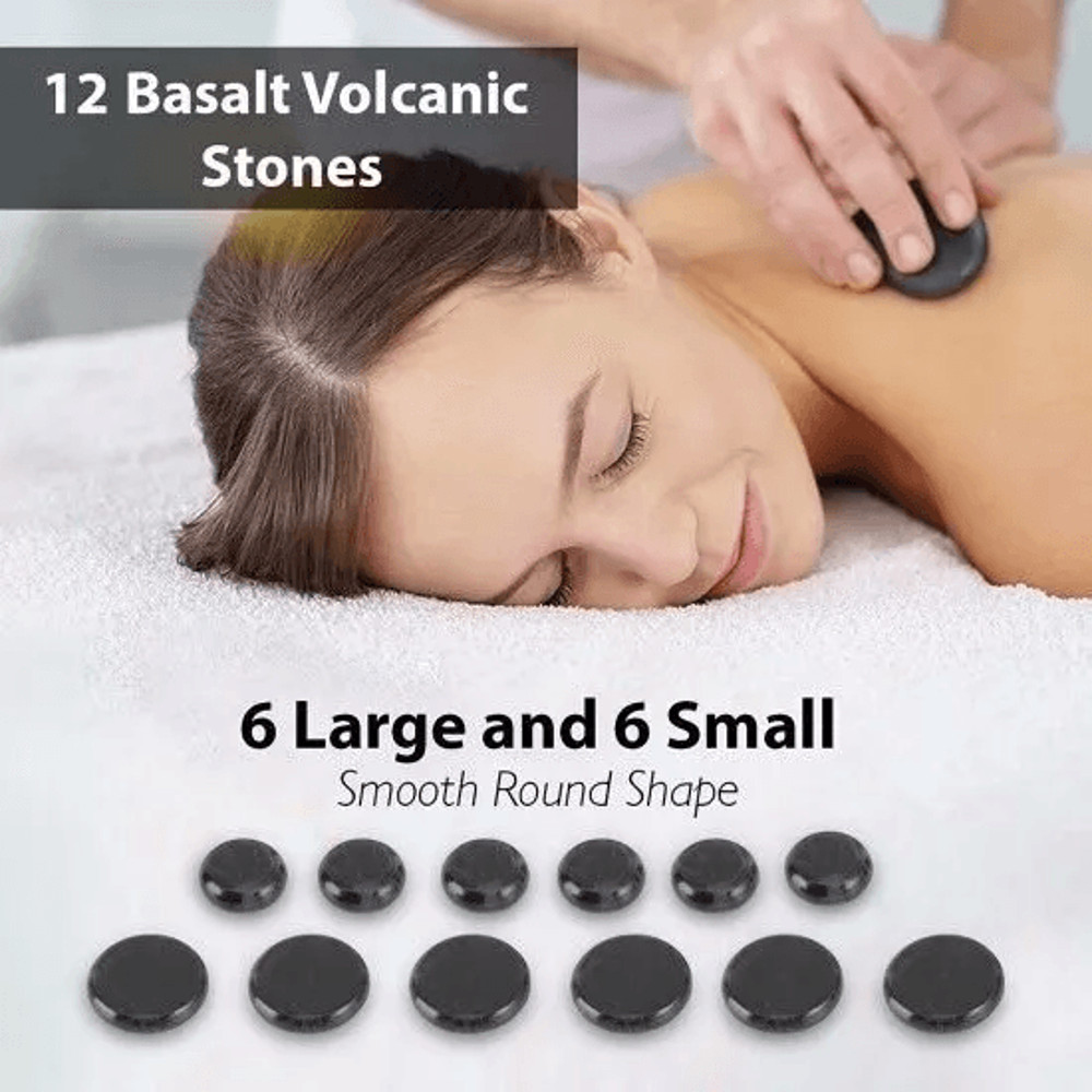 Portable Massage Stone Warmer Set Electric Hot Stones Massager Heater Kit With Digital Temp Control 3