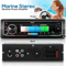 Pyle Marine Stereo Receiver Amplifier With Bluetooth Single DIN Audio System Dual Waterproof Speake
