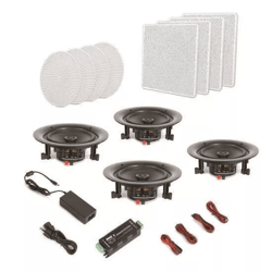 speaker bluetooth ceiling wall speaker kit, flush mount home audio system with wireless connectivity