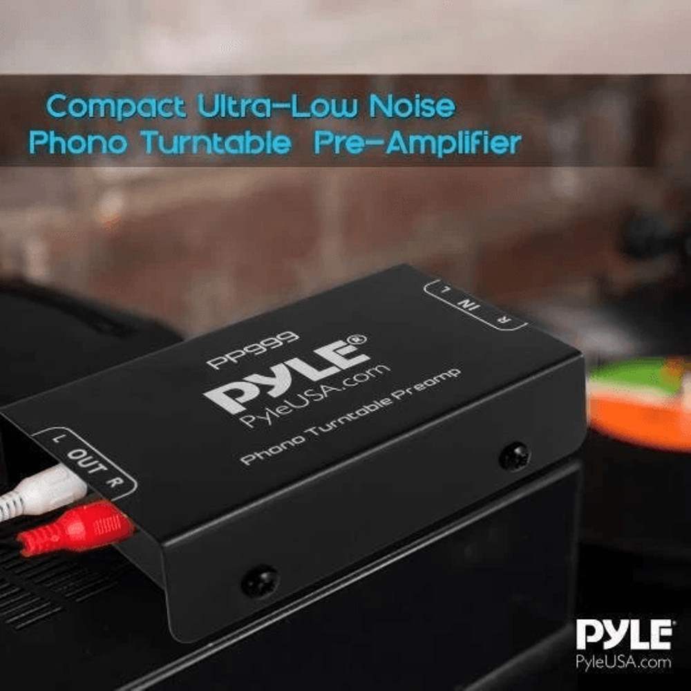 Pyle PRO Phono Turntable PreAmplifier HiFi Audio Preamp For MM Turntables With RCA Input Output Gr 1