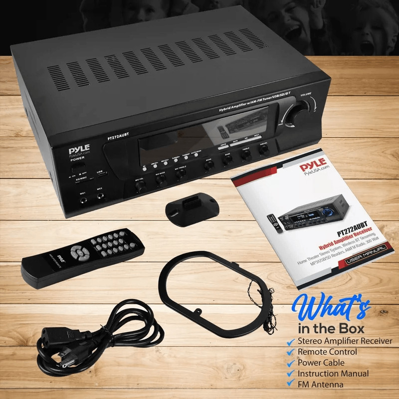 Pyle Bluetooth Stereo Amplifier USB SD AUX FM Tuner With Remote 4