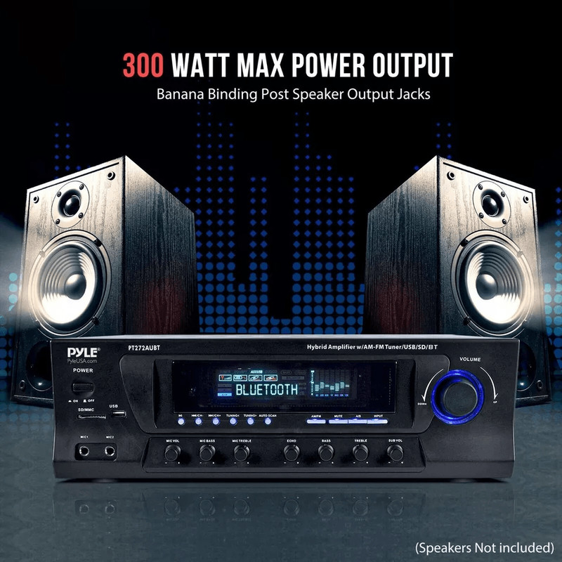 Pyle Bluetooth Stereo Amplifier USB SD AUX FM Tuner With Remote 3