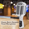 Pyle Retro Universal Compa HandheldStandHeld Mic Classic Dynamic Microphone For Singing Podcasts Ev 4