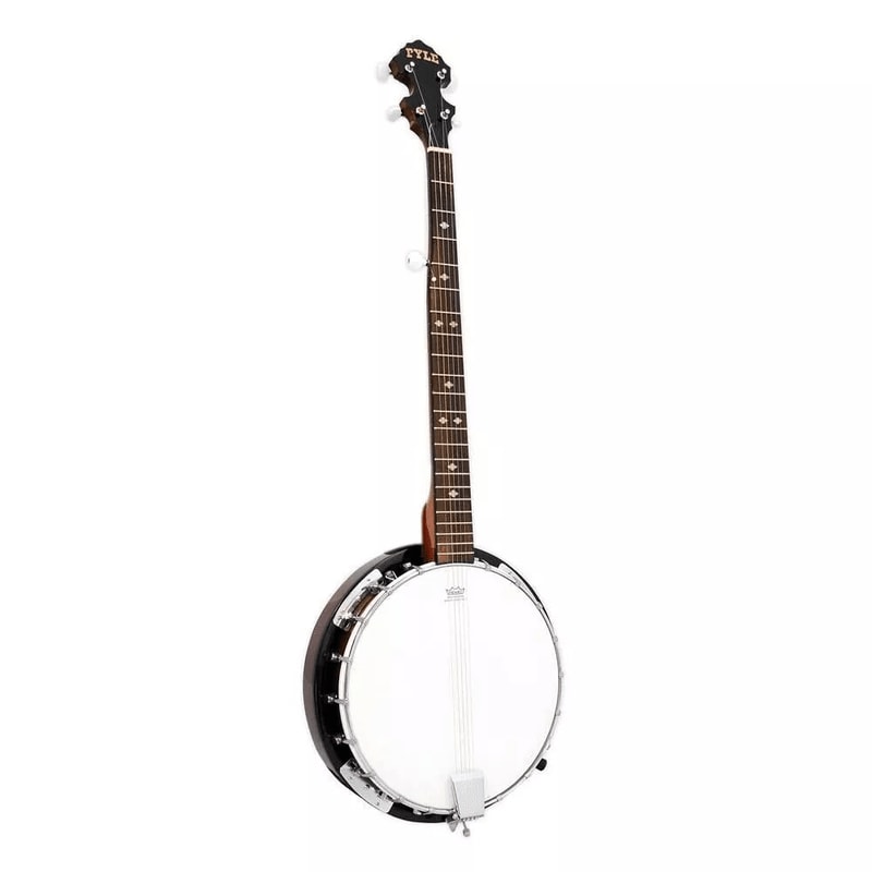 Pyle 5 String Banjo With Chrome Hardware Mahogany Rosewood Maplewood Construction 0