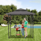 Outdoor Grill Gazebo Barbecue Canopy Tent With Shelves Hooks Grey BBQ Grill Shelter For Patio Backy 1