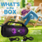 Portable Pyle Bluetooth BoomBox Waterproof Stereo Speaker With RGB Lights FM Radio 5