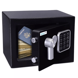 digital fireproof safe, secure steel alloy lock box with touch pad & key access