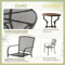 5Piece Metal Outdoor Dining Set Round Table Stackable Chairs Grey Patio Furniture For Garden Deck B 5