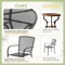5Piece Metal Outdoor Dining Set Round Table Stackable Chairs Grey Patio Furniture For Garden Deck B 5
