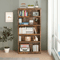 5 Tier Wood Bookshelf Organized Storage For Home  Office 1
