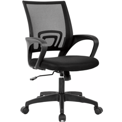 ergonomic mesh office chair with lumbar support, adjustable home desk chair for comfort and productivity