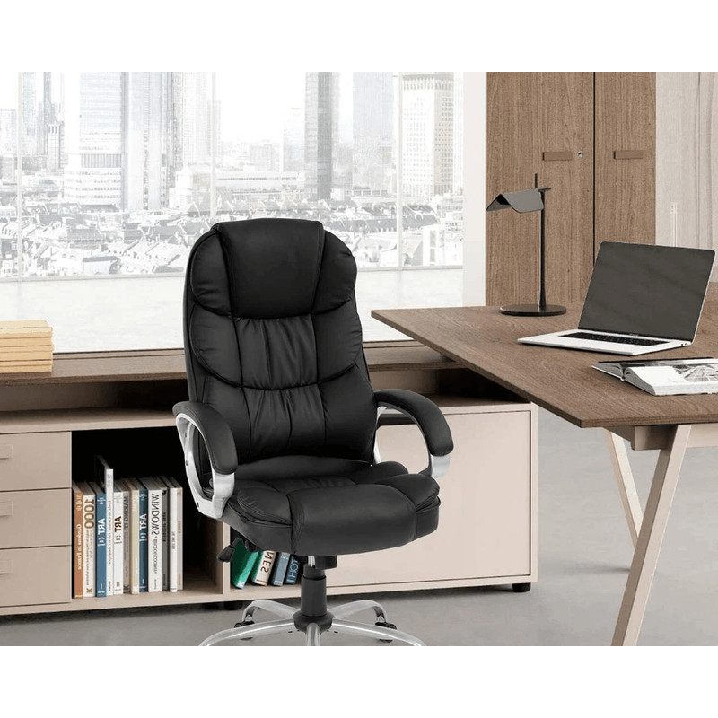 Premium High Back Leather Executive Office Chair Ergonomic Desk  Task Seating 0