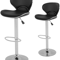 Counter Height Bar Stools Set Of 2 Adjustable Barstools With Backrest Footrest Leather Dinning Chai 1