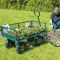 Heavy Duty Outdoor Steel Garden Cart Wagon Utility Yard Buggy With Pneumatic Tires Removable Sides 2