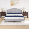 Modern Upholstered Platform Bed Frame With Linen Fabric Headboard Durable Wooden Slats Heavy Duty 8
