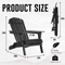 All Weather Folding Adirondack Chair Fire Pit Lounge Seating Easy Assembly 5