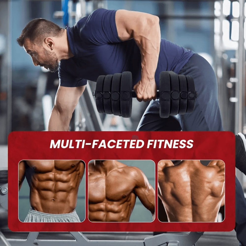 Adjustable Dumbbell Sets 2in1 Free Weights With AntiSlip Metal Handle 66 Lbs Home Gym Strength Tra 3