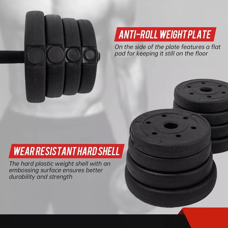 Adjustable Dumbbell Sets 2in1 Free Weights With AntiSlip Metal Handle 66 Lbs Home Gym Strength Tra 2