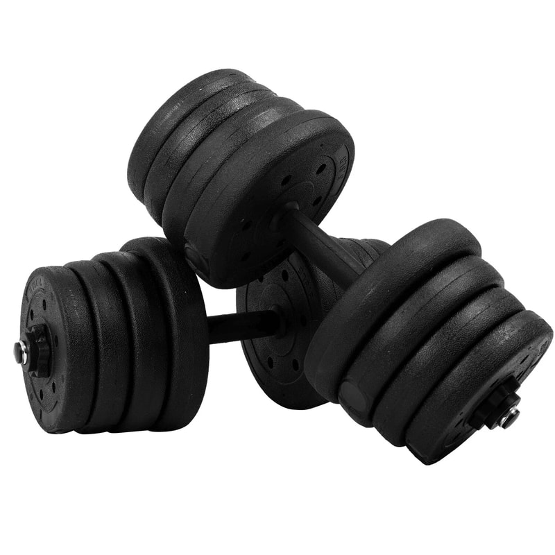 Adjustable Dumbbell Sets 2in1 Free Weights With AntiSlip Metal Handle 66 Lbs Home Gym Strength Tra 0