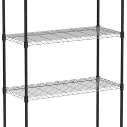 heavy-duty wire shelving unit metal shelf with adjustable tiers and casters, storage rack for garage, kitchen, bathroom