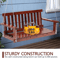 Heavy Duty Wooden Porch Swing Bench Capacity With Hanging Chains 4