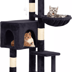 cat tree tower for indoor cats with scratching posts, cat condo cradle multi-level cat furniture for climbing, resting
