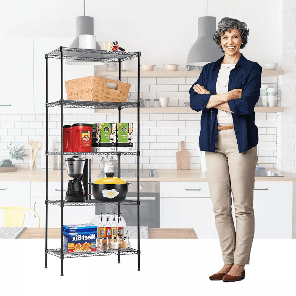 5Wire Shelving Unit Steel Large Metal Shelf Organizer  Heavy Duty Garage Storage Shelves For Kitche 4
