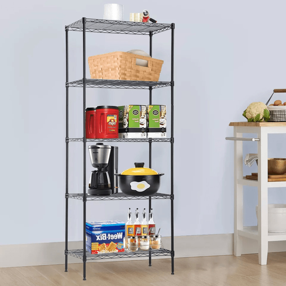 5Wire Shelving Unit Steel Large Metal Shelf Organizer  Heavy Duty Garage Storage Shelves For Kitche 0