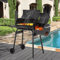 Charcoal Outdoor BBQ Grill With Offset Smoke Portable Camping Grill With Dual Ovens Temperature Mon 2
