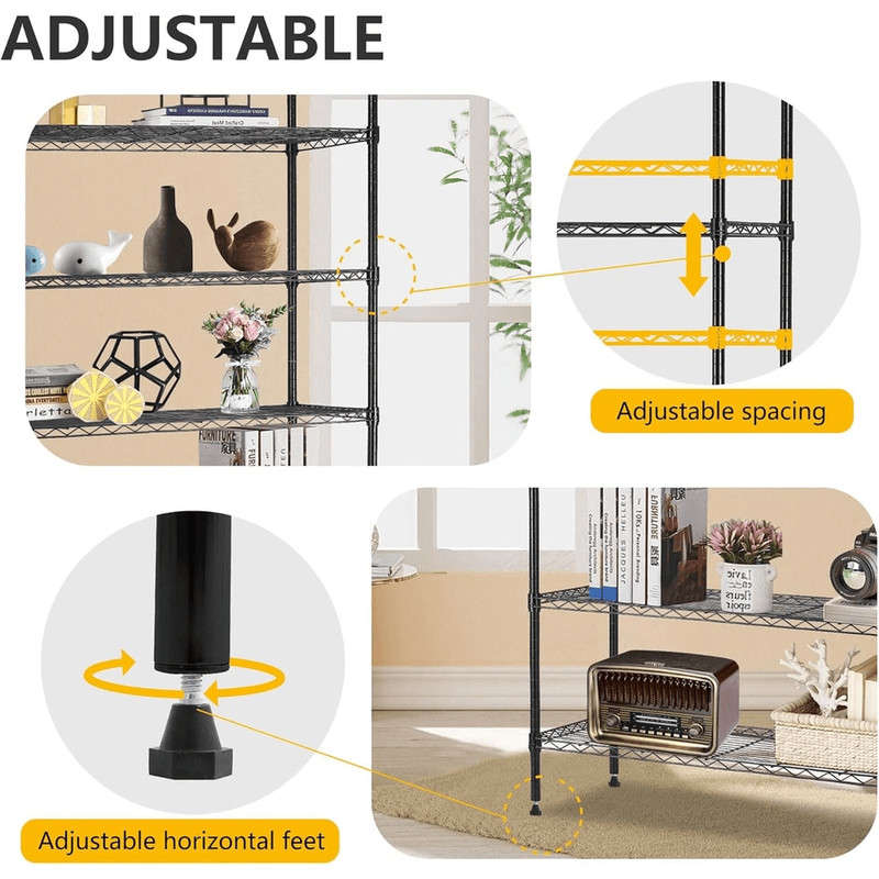Heavy Duty 6 Shelf Wire Storage Rack Adjustable Metal Shelving Unit For Home Office Garage 3