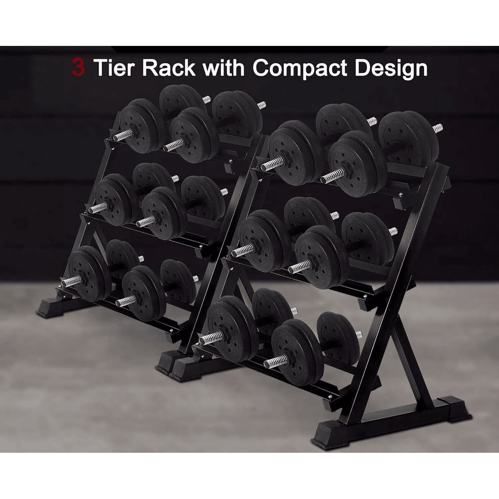 Dumbbell Rack Tier Solid Steel Weight Rack Holder Quick Rack With High Capacity For Home Gym Fitnes 1