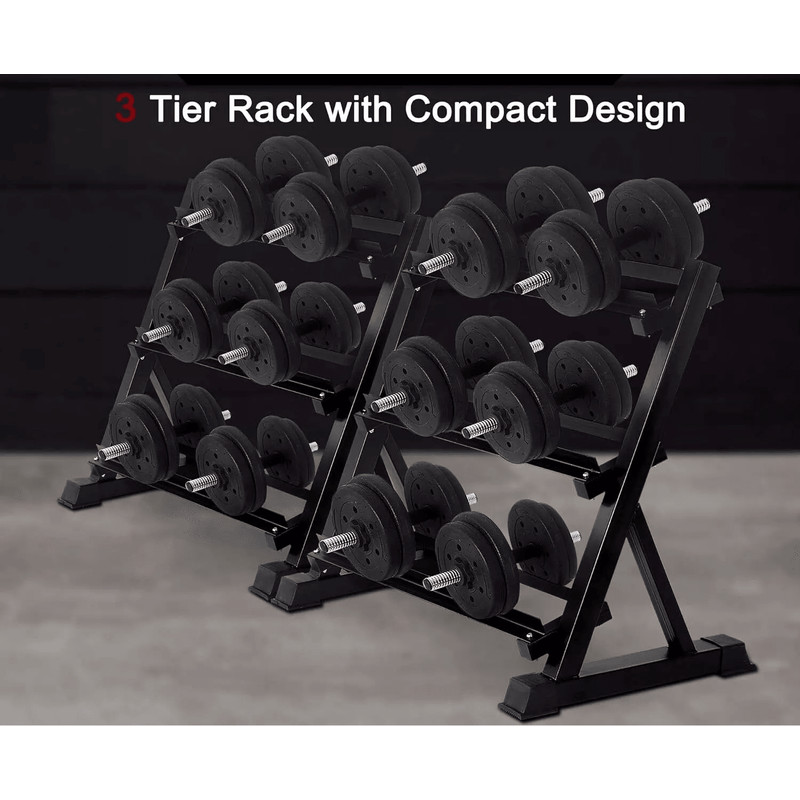 Dumbbell Rack Tier Solid Steel Weight Rack Holder Quick Rack With High Capacity For Home Gym Fitnes 1