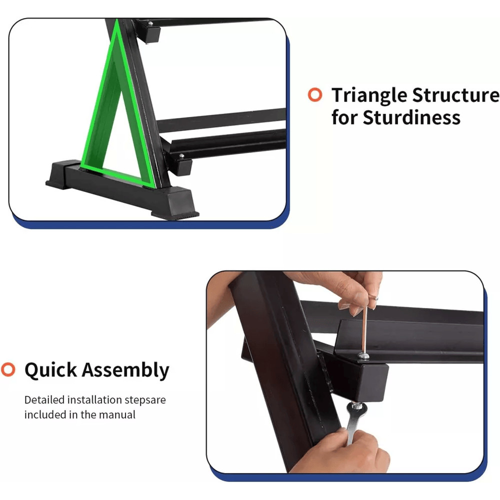 Dumbbell Rack Tier Solid Steel Weight Rack Holder Quick Rack With High Capacity For Home Gym Fitnes 6