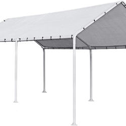 heavy duty carport canopy garage tent, steel frame shelter for cars, boats & events