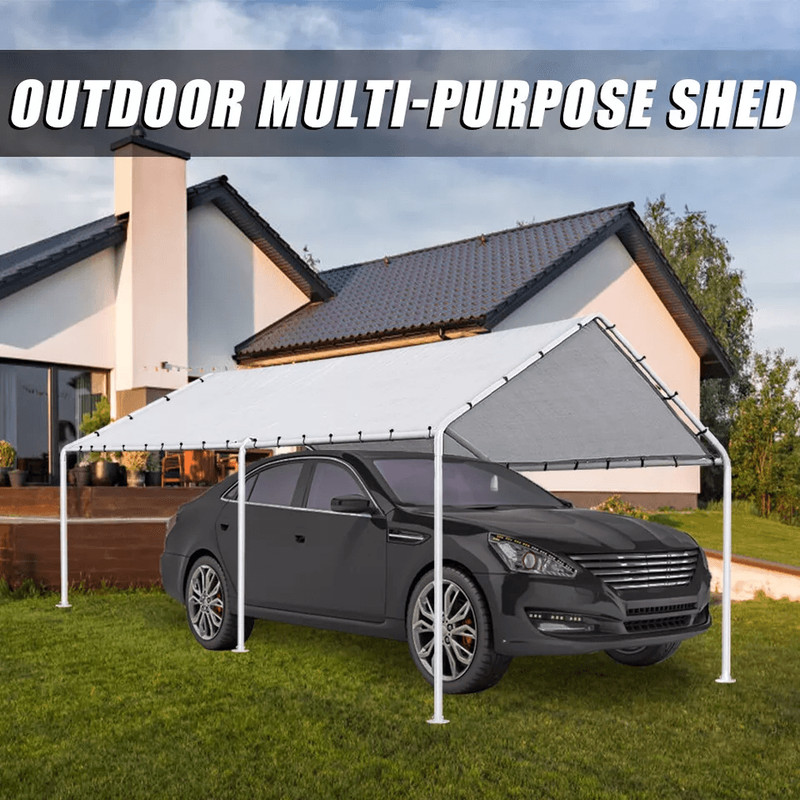 Heavy Duty Carport Canopy Garage Tent Steel Frame Shelter For Cars Boats  Events 1
