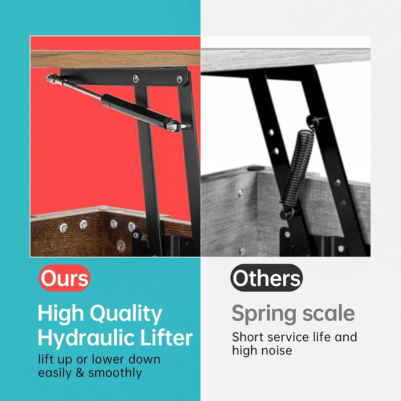 Wooden Lift Top Coffee Table With Storage Shelf Hidden Compartment Functional Modern Coffee Table 4