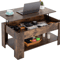 Wooden Lift Top Coffee Table With Storage Shelf Hidden Compartment Functional Modern Coffee Table 0