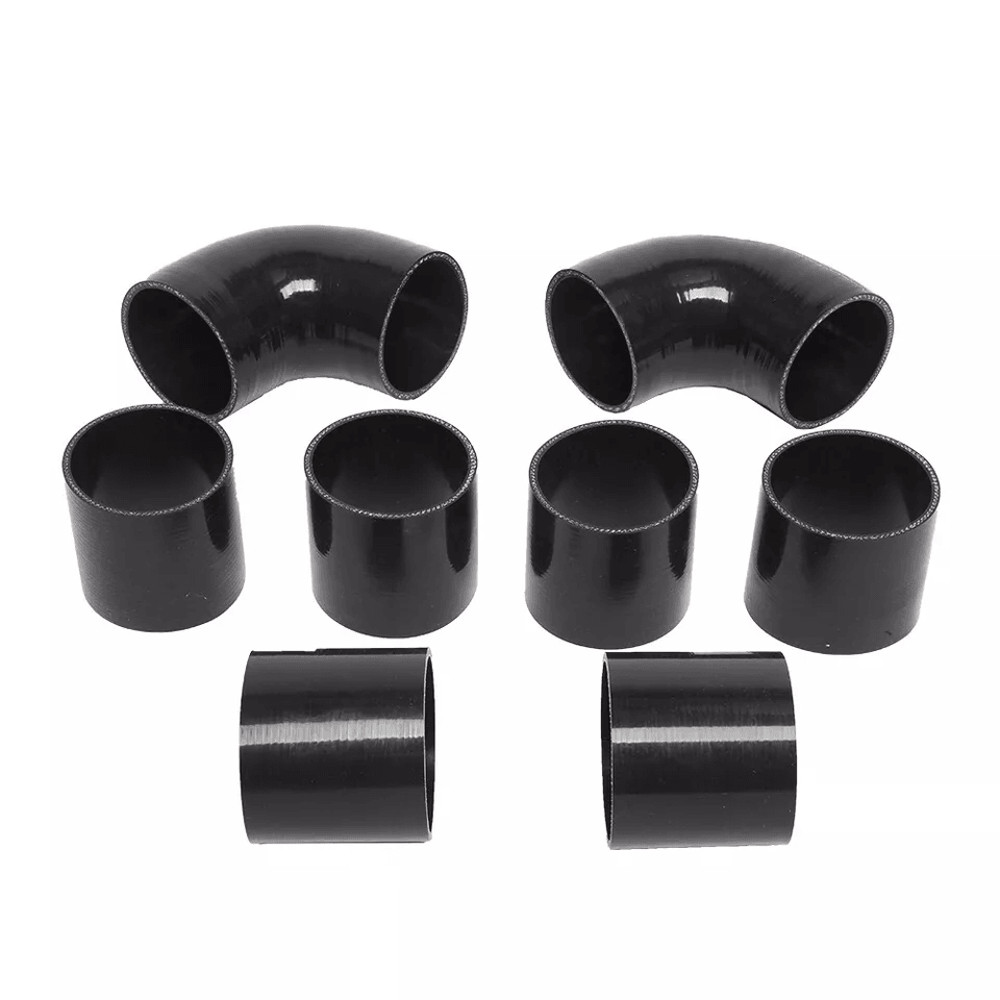 Polished Aluminum Intercooler Pipe Kit With Black Hose Clamp Universal Fit For Turbo Intake Perfo 5