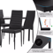 Modern 5 Piece Dining Room Table Set With Faux Leather Chairs Glass Kitchen Table Metal Frame 2